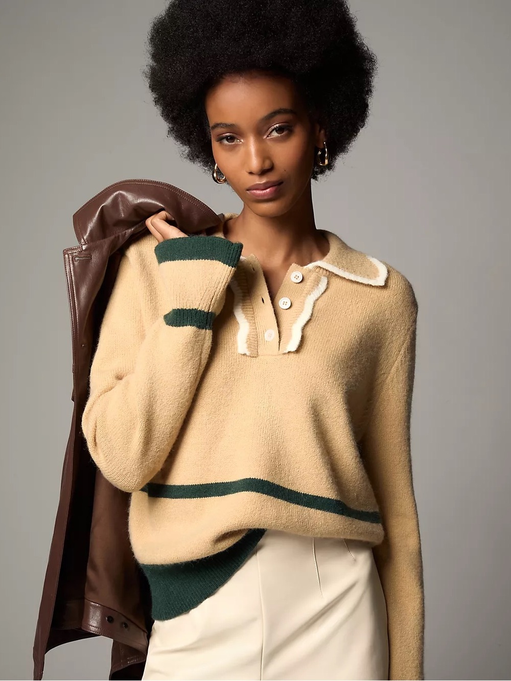 Anthropologie Maeve Scallop Collared Sweater